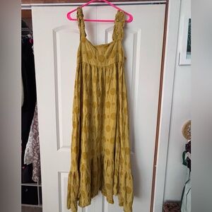 Bohemian Sleeveless Maxi Dress in Mustard Yellow